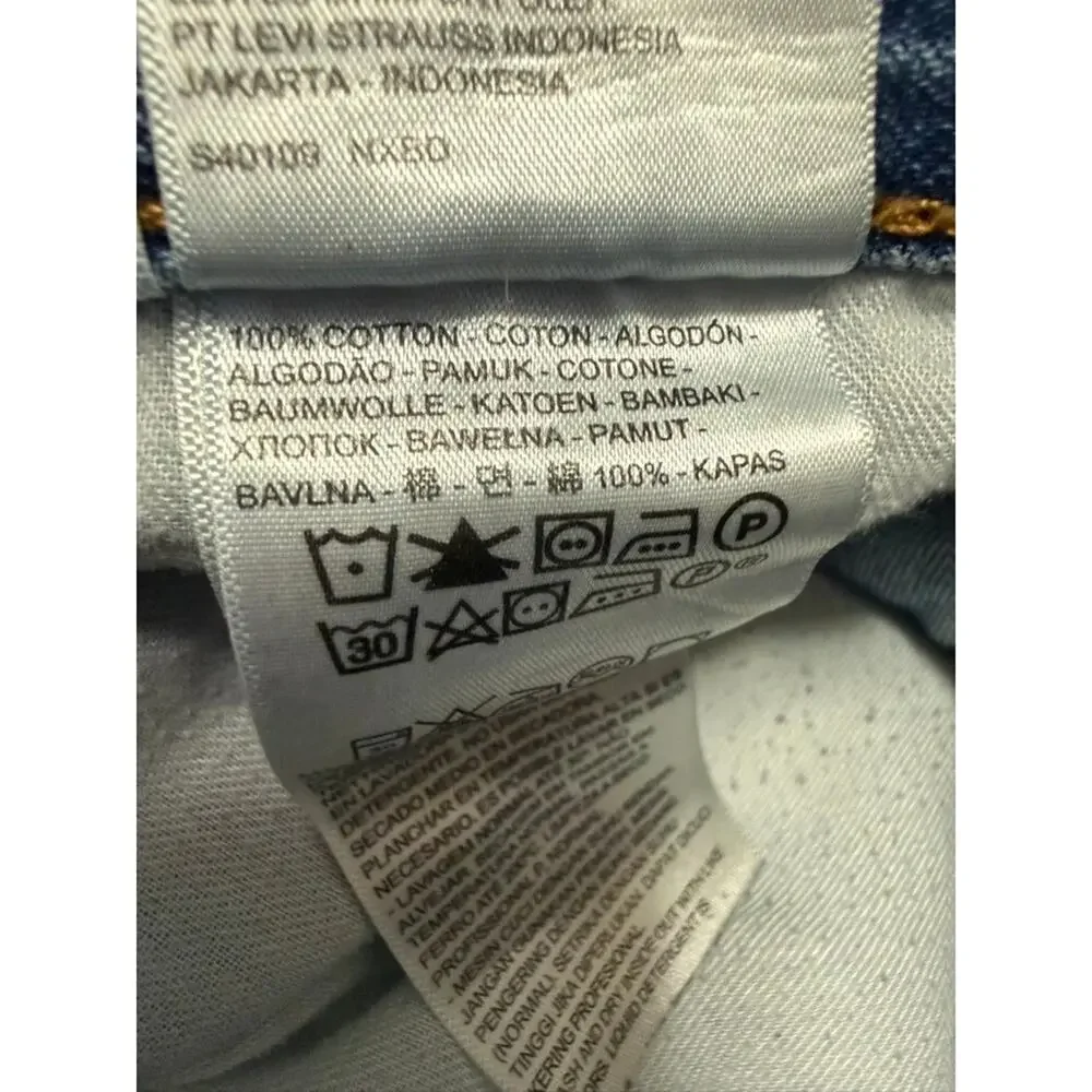 Levi's 505 Mens W36 L30 Straight Fit Blue Denim Jeans Light‎ Wash